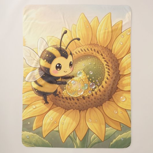 Golden Bumblebee in Bloom Dance.6 Sherpa Deken (Voorkant)