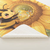 Golden Bumblebee in Bloom Dance.6 Sherpa Deken (3/4)