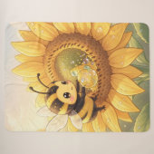 Golden Bumblebee in Bloom Dance.6 Sherpa Deken (Voorkant (horizontaal))