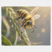 Golden Bumblebee in Bloom Dance.7 Fleece Deken (Voorkant (Horizontaal))