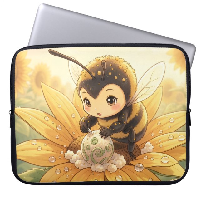 Golden Bumblebee in Bloom Dance.8 Laptop Sleeve (Voorkant)