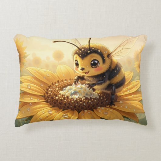 Golden Bumblebee in Bloom Dance.9 Accent Kussen (Voorkant)