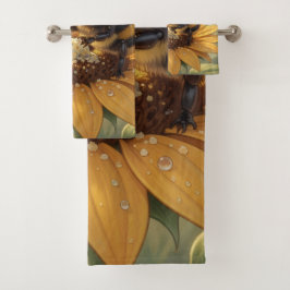 Golden Bumblebee in Bloom Dance.9 Bad Handdoek