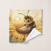 Golden Bumblebee in Bloom Dance.9 Bad Handdoek (Wasdoekje)
