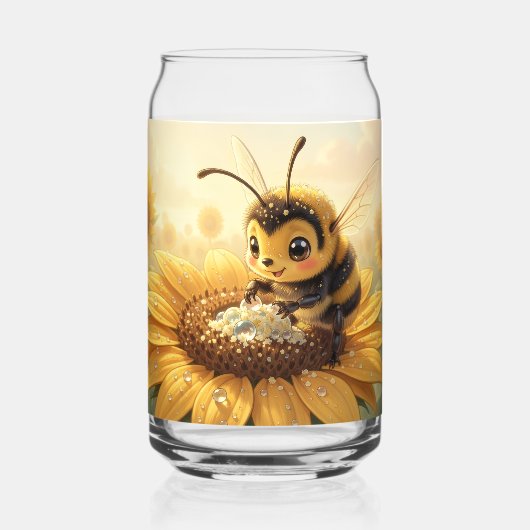 Golden Bumblebee in Bloom Dance.9 Blikvorm Glas (Voorkant)