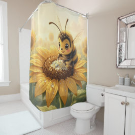 Golden Bumblebee in Bloom Dance.9 Douchegordijn