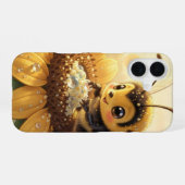 Golden Bumblebee in Bloom Dance.9 iPhone 16 Hoesje (Achterkant horizontaal)