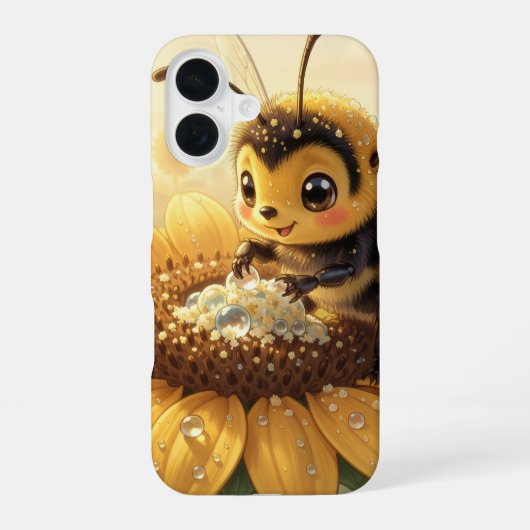 Golden Bumblebee in Bloom Dance.9 iPhone 16 Hoesje (Achterkant)