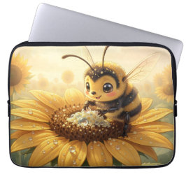 Golden Bumblebee in Bloom Dance.9 Laptop Sleeve