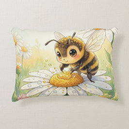 Golden Bumblebee in Bloom Dance Accent Kussen
