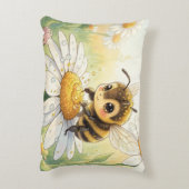 Golden Bumblebee in Bloom Dance Accent Kussen (Achterkant (Verticaal))