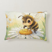Golden Bumblebee in Bloom Dance Accent Kussen (Achterkant)