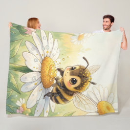 Golden Bumblebee in Bloom Dance Fleece Deken