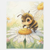 Golden Bumblebee in Bloom Dance Fleece Deken (Voorkant)