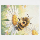 Golden Bumblebee in Bloom Dance Fleece Deken (Voorkant (Horizontaal))