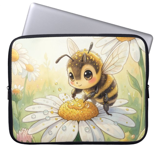 Golden Bumblebee in Bloom Dance Laptop Sleeve (Voorkant)
