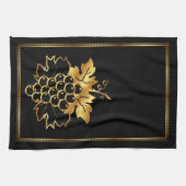 Golden bunch van druiven met gouden sierbloem theedoek (Horizontaal)