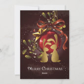 Golden Bunnies en Mistletoe Merry-kerstflat Feestdagenkaart (Achterkant)
