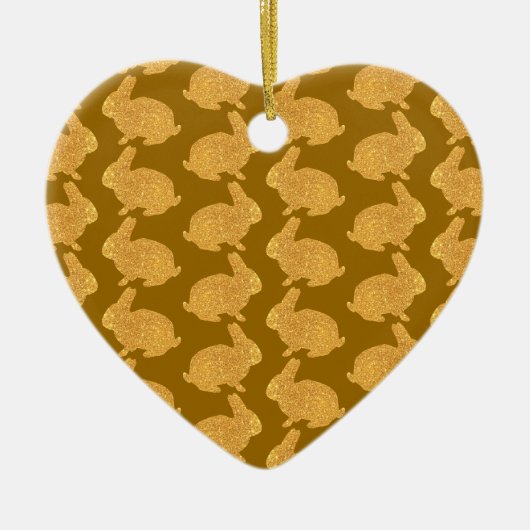 Golden Bunnies Keramisch Ornament (Voorkant)