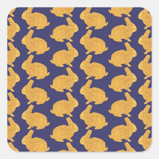 Golden Bunnies Vierkante Sticker (Voorkant)