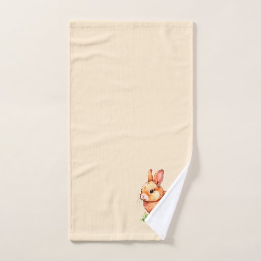 Golden Bunny over Light Champagne Beige Bad Handdoek (Handdoek)
