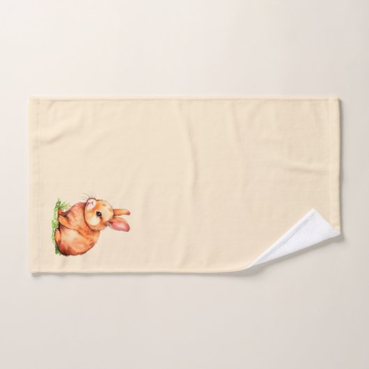 Golden Bunny over Light Champagne Beige Bad Handdoek (Handdoek)