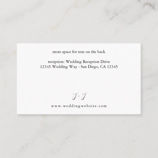 Golden Burgundy & Blush Pink Floral Details 2 Informatiekaartje (Achterkant)