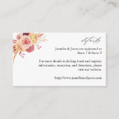 Golden Burgundy & Blush Pink Floral Details 2 Informatiekaartje (Voorkant)