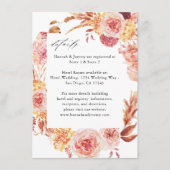 Golden Burgundy & Blush Pink Floral Enclosure Informatiekaartje (Voorkant)