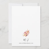 Golden Burgundy en Blush Pink Floral Wedding 2 Kaart (Achterkant)