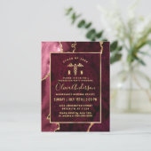 Golden Burgundy RN Graduation Party Invitation Briefkaart (Staand voorkant)