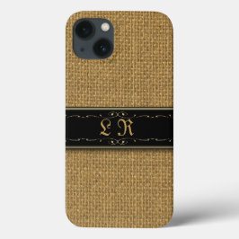 Golden Burlap iPhone 6 Aangepast monogram Hoesje