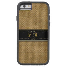 Golden Burlap iPhone 6 Aangepast monogram Hoesje