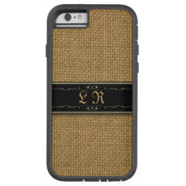 Golden Burlap iPhone 6 Aangepast monogram Hoesje