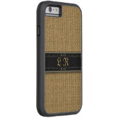 Golden Burlap iPhone 6 Aangepast monogram Hoesje (Achterkant/Rechts)