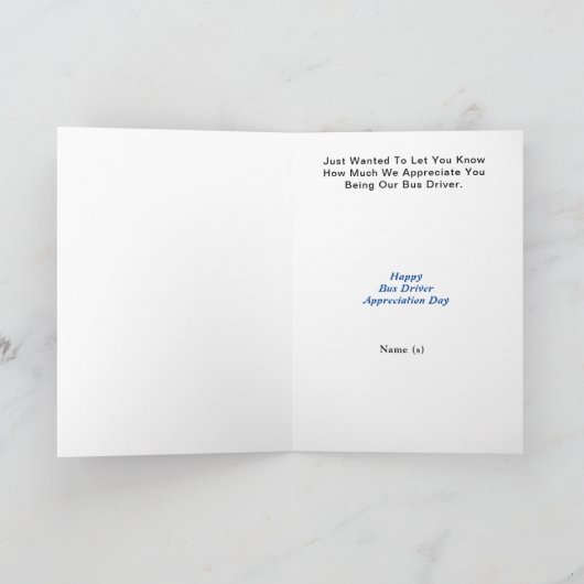 Golden Bus Outline Bus Driver Dank u kaart (Binnen)