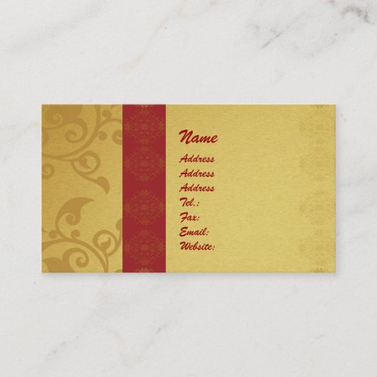 Golden  business card 2 sided printed visitekaartje (Voorkant)