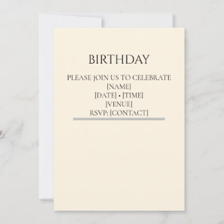 Golden Buttercream Birthday Invitation | Editable  Kaart