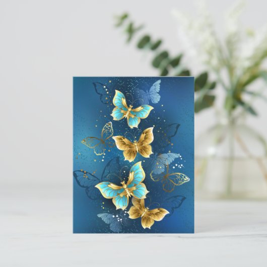 Golden butterflies aankondiging (Staand voorkant)