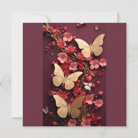 Golden Butterflies Briefkaart (Voorkant)