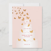 GOLDEN BUTTERFLIES & CAKE BEWAAR DE DATUM KAART (Voorkant)
