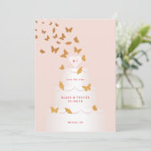 GOLDEN BUTTERFLIES & CAKE BEWAAR DE DATUM KAART (Staand voorkant)
