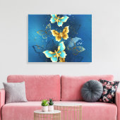 Golden butterflies canvas afdruk (Insitu (Woonkamer))