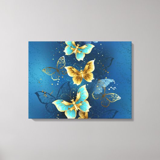Golden butterflies canvas afdruk (Voorkant)