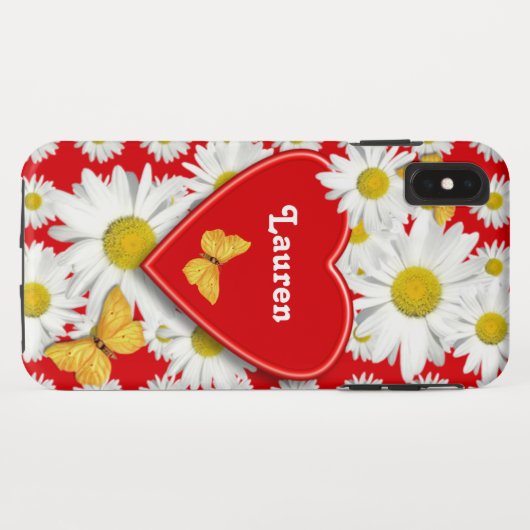 Golden Butterflies Daisy Garden Love Case-Mate iPhone Case (Achterkant (horizontaal))