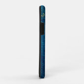 Golden Butterflies op een blauwe achtergrond Case-Mate iPhone Case (Achterkant/rechts)