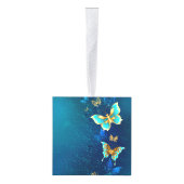 Golden Butterflies op een blauwe achtergrond Decoratie (Rechts)