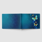 Golden Butterflies op een blauwe achtergrond Gastenboek (Volledig)