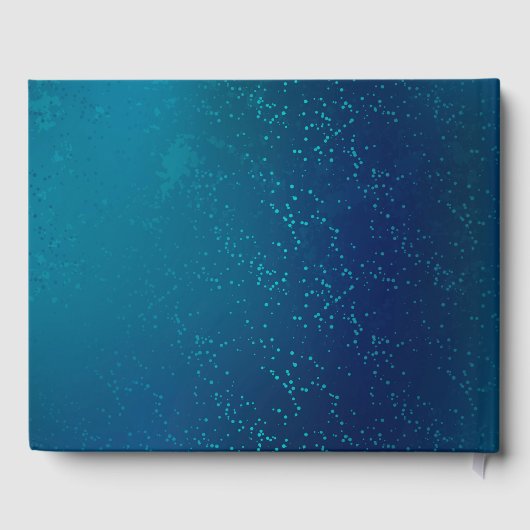 Golden Butterflies op een blauwe achtergrond Gastenboek (Achterkant)