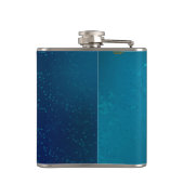 Golden Butterflies op een blauwe achtergrond Heupfles (Achterkant)